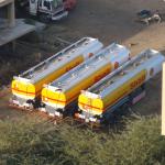 There were hundreds of fuel tankers around the city waiting to be filled